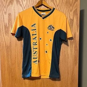 Australia Men's Yellow and Green Shirt